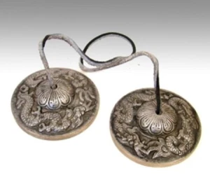 Platillos tibetanos dragón de bronce 3"D #92 espirituales  - Imagen 1 de 1