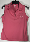 Izod Preform Cool-FX Womens M Pink V Neck Sleeveless Polo Beaded Sequins