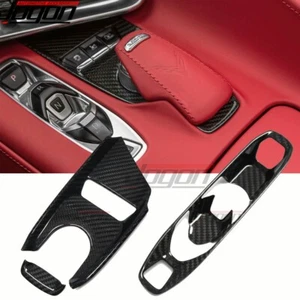 Real Carbon Console Gear Selector PRND Trim For Corvette C8 Stingray Coupe 20-25 - Picture 1 of 12