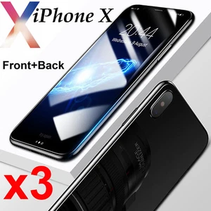 x3 Anti-scratch 4H PET film screen protector for Apple iPhone X Front and Back - Picture 1 of 6