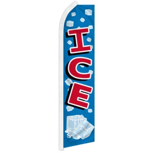 Ice Swooper Feather Flutter Advertising Flag For Ice Services Concessions Water - Picture 1 of 2
