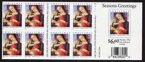 Scott #3355a 33¢ Madonna & Child (Vivarini) Booklet of 8 Stamps - MNH P#B2222 - Picture 1 of 1