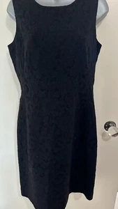 Jigsaw Black Wool Blend Floral Imprint Shift Dress Size 12 - Picture 1 of 12