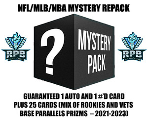 NFL MLB NBA MYSTERY  PACK! GUARANTEED 2 HITS! 1 AUTOGRAPH - 1 #'D PLUS MORE!