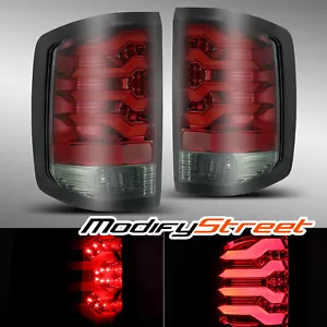 Modifystreet For 14-18 Chevy Silverado LED Tail Lights Red Smoke Lamps Set - Picture 1 of 9