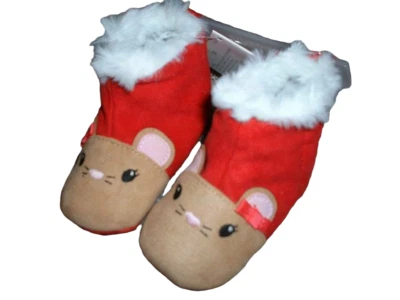 Gymboree Snow Cozy Mouse Slippers Baby Girls Shoe Size 1 2 3 4 0-3 3-6 6-12 NWT - Image 1 of 2