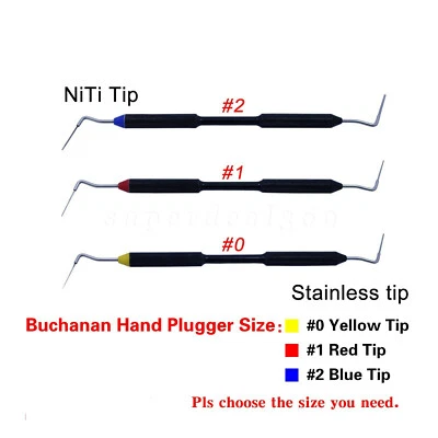SKYSEA Dental Sybron Endo-Buchanan Hand Plugger Stainless Tip Size #2 #1 #0 Optional to