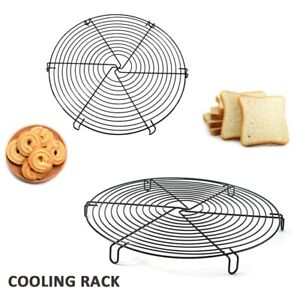 Nonstick Cake Cooling Rack Round Baking Iron Wire Cooling Cookies Bread Tray UK