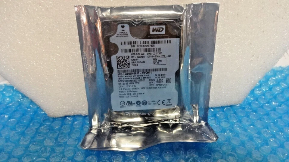 Western Digital WD2500BEKT-75PVMT0 Scorpio Black 250GB SATA 2.5 - Image 1 of 3
