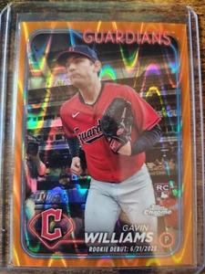 Actualización cromada Topps 2024 Gavin Williams naranja refractor RayWave 12/25 RC #USC77 - Imagen 1 de 2