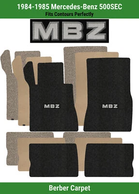 Alfombrillas delanteras y traseras Lloyd Berber para Mercedes-Benz 500SEC '84-85 con apliques MBZ Foto 1 de 4