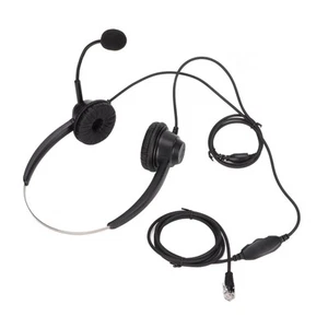 Customer Service Headset Noise Cancelling RJ9 Plug Binaural Wired Telephone H CB - Zdjęcie 1 z 22