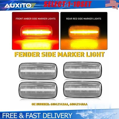 For 10-2018 Dodge Ram 2500 3500 Dually Fender Clear LED Side Marker Lights 4-20X - Image 1 of 4