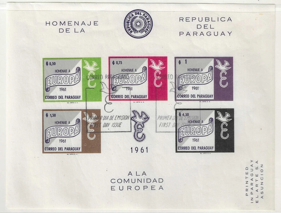 PARAGUAY 1961 MNH SOUVENIR SHEET EUROPA ISSUE - Image 1 of 1