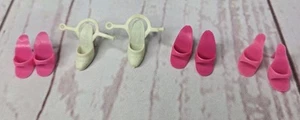 Lot of 4 Barbie Hot Pink Mule Heel Shoes Philippines Taiwan Open Toe Beige Ankle - Picture 1 of 23