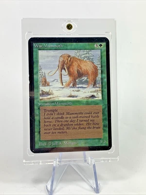 VINTAGE ALPHA – War Mammoth – MTG Magic the Gathering Card in Magnetic Holder - Image 1 of 4