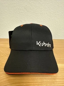 Kubota Tractor Snapback Hat Cap Black Mesh Back Embroidered Logo Orange Black - Picture 1 of 5