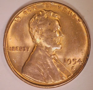1954 S Lincoln Cent RPM UNC RED - Picture 1 of 3
