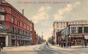 Postal North Highland Ave Looking North Pittsburgh E. E. Pennsylvania PA 1909 - Imagen 1 de 2