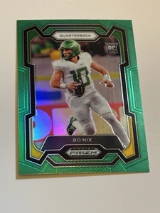 2023-24 Prizm Draft Picks Football #105 GREEN PRIZM - Bo Nix Rookie (RC) Broncos - Picture 1 of 2