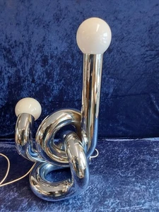 Italienische Designer Chrom Skulptur Tischleuchte Giovanni Banci 1960 - Bild 1 von 6