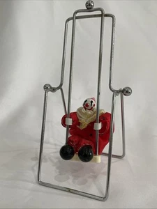Vintage 1980's Metal Clown on Swinging Trapeze Kinetic Sculpture Swinging Clown - Picture 1 of 4