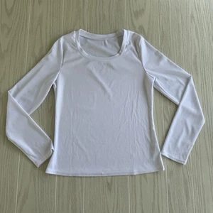 Weißes Damenoberteil gerippt U-Ausschnitt Langarm Größe Large dehnbar - Bild 1 von 7