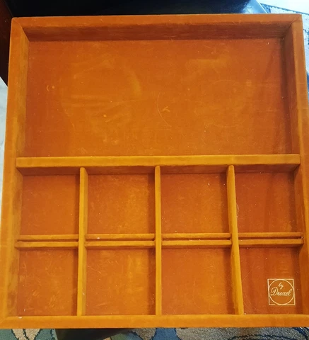 Vtg Drexel Furniture Cabernet French Dresser Fixed velvet Accessory Valet Tray Cover