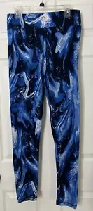 Leggings activos Roamans talla grande 14/16 M azul marino mármol estampado remolino - Imagen 1 de 4