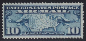USA Sc #C7 - 10 cents dk blue - MNH (U/M) VG-F - US map & planes - spot on front - Picture 1 of 2