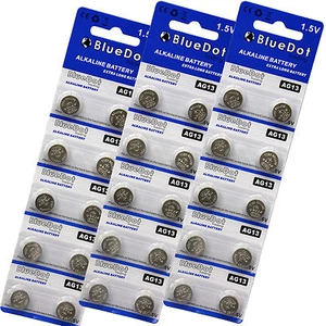 30 X AG13 LR44 LR1154 SR44 A76 357A 303 357 Alkaline Coin Cell Button Battery - Picture 1 of 1