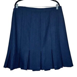 Falda Bedford Fair De Colección Talla 18 Pequeña Para Mujer Hasta la Rodilla Azul Plisada Carrera - Imagen 1 de 7