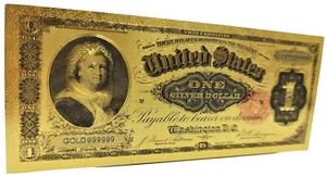 Marta Washington ONE Dollar 1891 Banknote Gold Foil - Picture 1 of 13