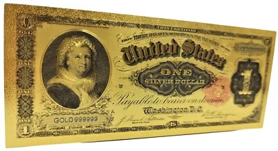 Marta Washington ONE Dollar 1891 Banknote Gold Foil - Image 1 of 4