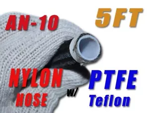 -10 AN10 (5/8") Braided Black Nylon PTFE E85 Fuel Hose - 5FT - Picture 1 of 4