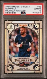 Neymar Jr 2021-22 Topps Merlin Chrome PROPHECY FULFILLED REFRACTOR #PF9 PSA 10 - Picture 1 of 2