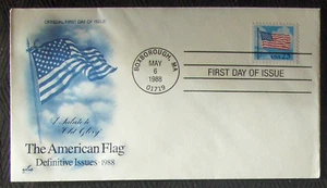 US FDC SC #2285A THE AMERICAN FLAG Definitive Issues 1988. - Picture 1 of 1