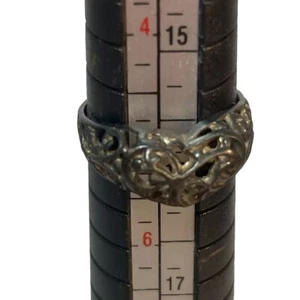 925 Sterling Silver Vintage/Antique Ornate Heart Scroll Ring Size 5 Small/Child - Picture 1 of 8