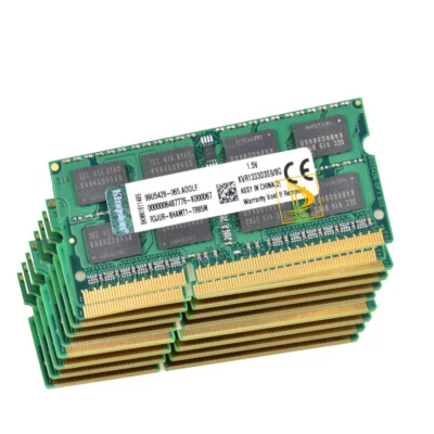 Kingston DDR3 RAM 10PCS 8GB 2RX8 PC3-10600S 1333Mhz 204Pin SO-DIMM`Laptop_Memory - Image 1 of 4