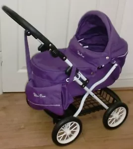 Silver Cross Ranger Purple & White Dolls Pram/Bag & Shopping Tray - Picture 1 of 3