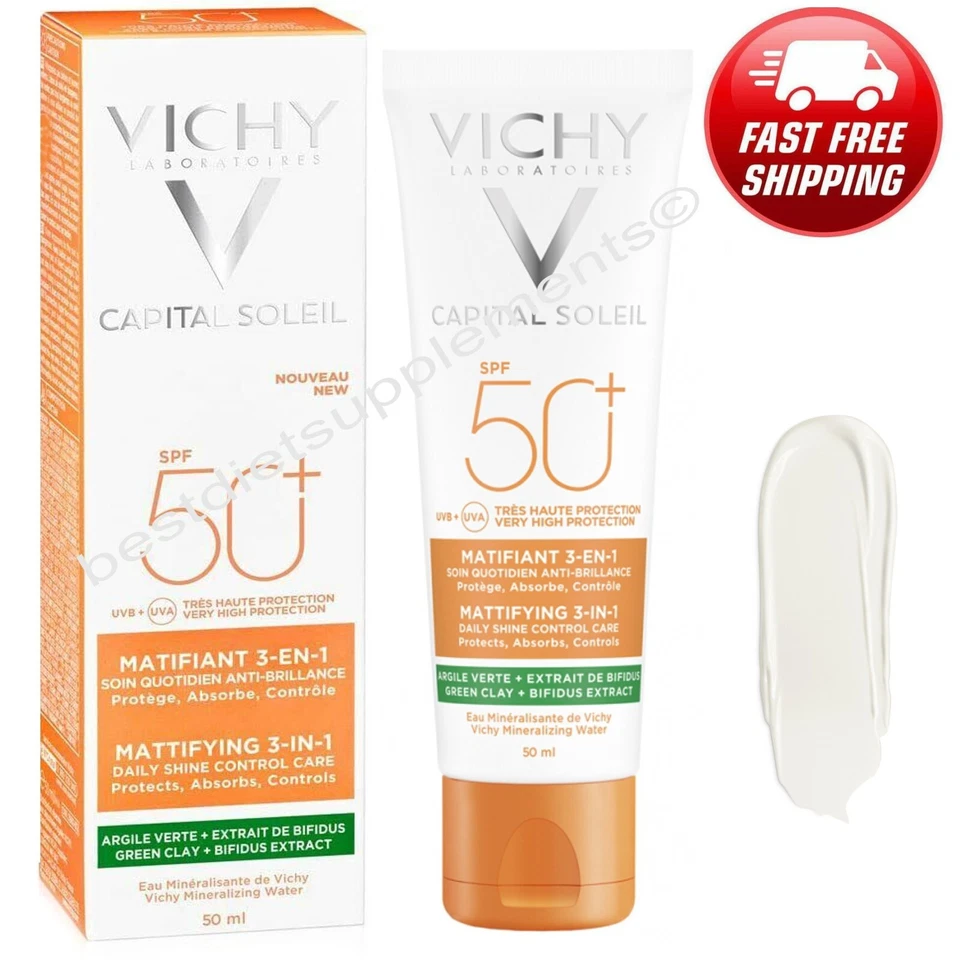 VICHY Capital Soleil Mattifying 3-in-1 Daily Shine Control Care Spf 50+ 50ml - Image 1 of 1