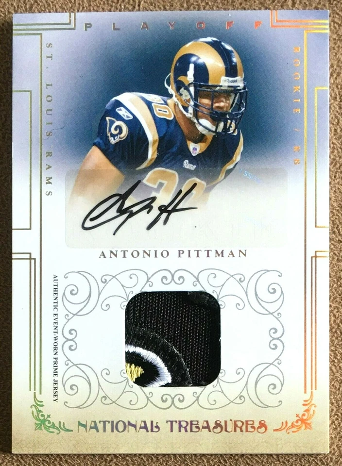 Antonio Pittman 2007 Playoff National Treasures Autograph Patch Gold RC #103 /25 Foto 1 de 4