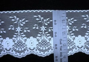 Borde de costura de poliéster de encaje plano azul 3 3/4" o verde menta 3 1/2" W por 10 yardas - Imagen 1 de 2