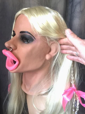 Latexmaske PINK KATE B + XXL-MUND PERÜCKE WIMPERN Crossdresser Frau Drag Trans - Bild 1 von 4
