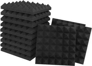 12~96PACK 12"X12"X2" Pyramid Acoustic Foam Panel Studio Soundproof Wall Tile - Picture 1 of 4