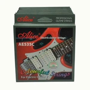 6 Sets Alice Colorful Electric Guitar Strings Hexagonal Core Coated Copper Alloy - Picture 1 of 5