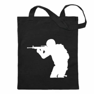 Army - Motif 3 - Special Forces Cotton Bag Cloth Bag Shoulder Bag Long - Picture 1 of 15