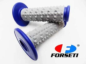 KTM MX ENDURO TRAIL FORSETI BLUE GREY DIAMOND TOP HANDLEBAR GRIP SET GRIPS - Picture 1 of 4