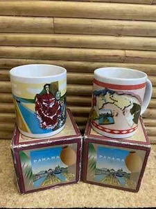 Coppia di tazzine da caffè vintage Canale di Panama con scatola - Foto 1 di 6