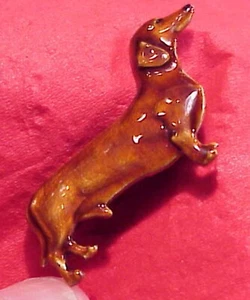 KENART braun Emaille Sterling Silber Dackel Tier Hund ENGLAND VINTAGE - Bild 1 von 5